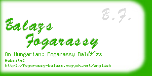 balazs fogarassy business card